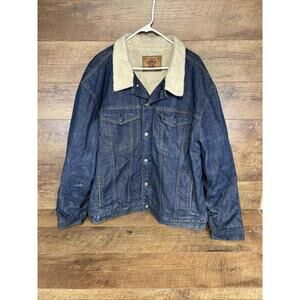 PJ Mark Jeans Sherpa Lined Denim Trucker Jean Jacket Mens Medium Wash 4XL Heavy